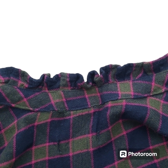 Rails Andie Plaid Button Down Shirt Size Extra Small in Navy Olive Fus… - Picture 6 of 16
